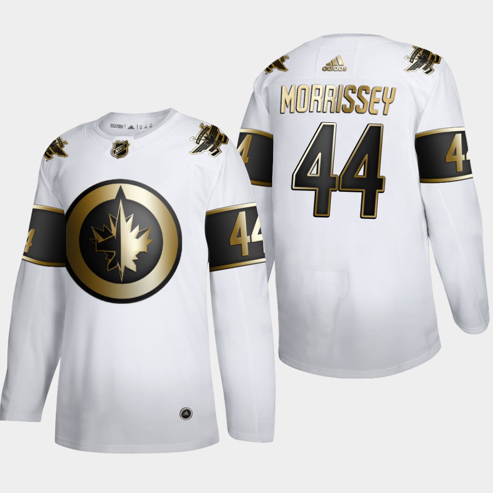 Cheap Men Winnipeg Jets 44 Josh Morrissey Adidas White Golden Edition Limited Stitched NHL Jersey